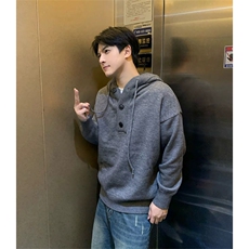 抖音得物保暖立领拉链针织外套秋冬宽松慵懒风纯色毛衣上衣AM047，男装针织衫/毛衣，电商A443