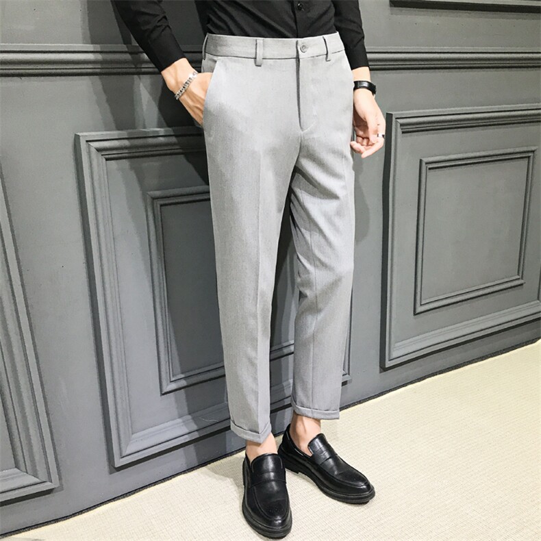 浅灰色西裤男士长裤修身休闲裤子K504-P45,男装西裤,星座1012