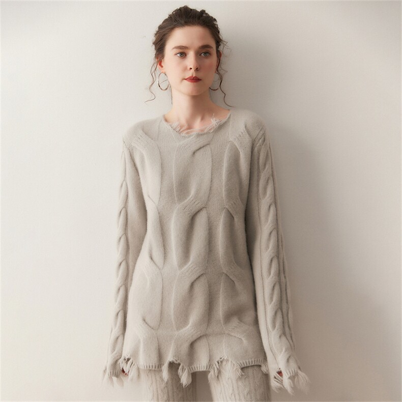 2025年秋季5针5股不规则流苏中长款，女装连衣裙，溪贝羊绒