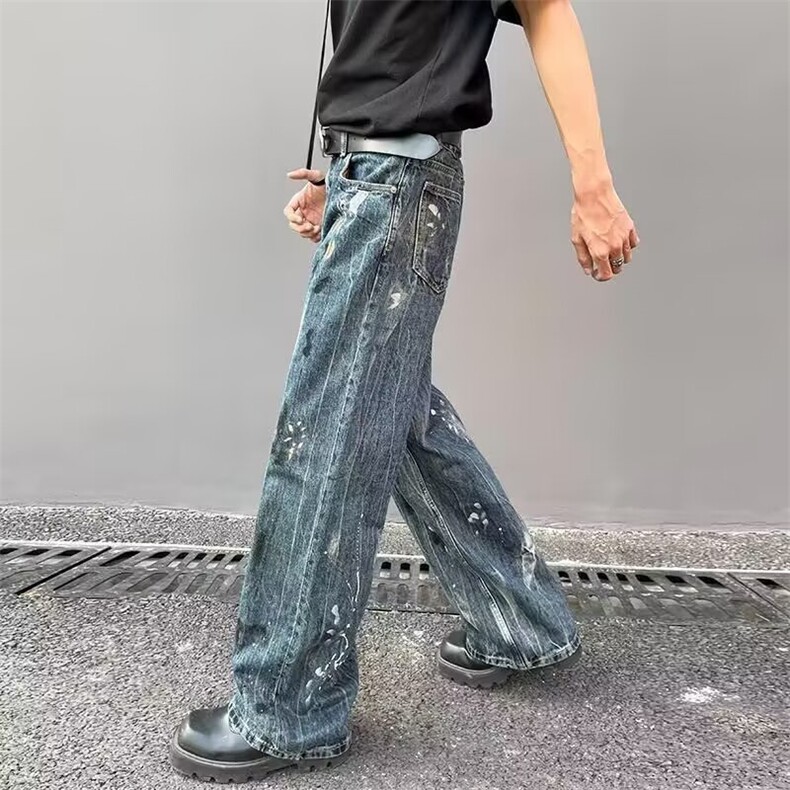AK1647-P46港风潮流新款嘻哈ins痞帅高街牛仔裤,男装牛仔裤,星座617A-2