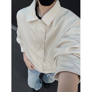 港风秋款男夹克衫拼接宽松休闲外套JK442 P62图片