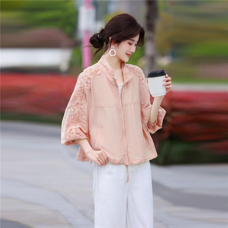 2026夏季新款时尚宽松百搭减龄薄款帽子拼接上衣,女装短外套,鑫源服饰