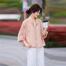 2026夏季新款时尚宽松百搭减龄薄款帽子拼接上衣，女装短外套，鑫源服饰