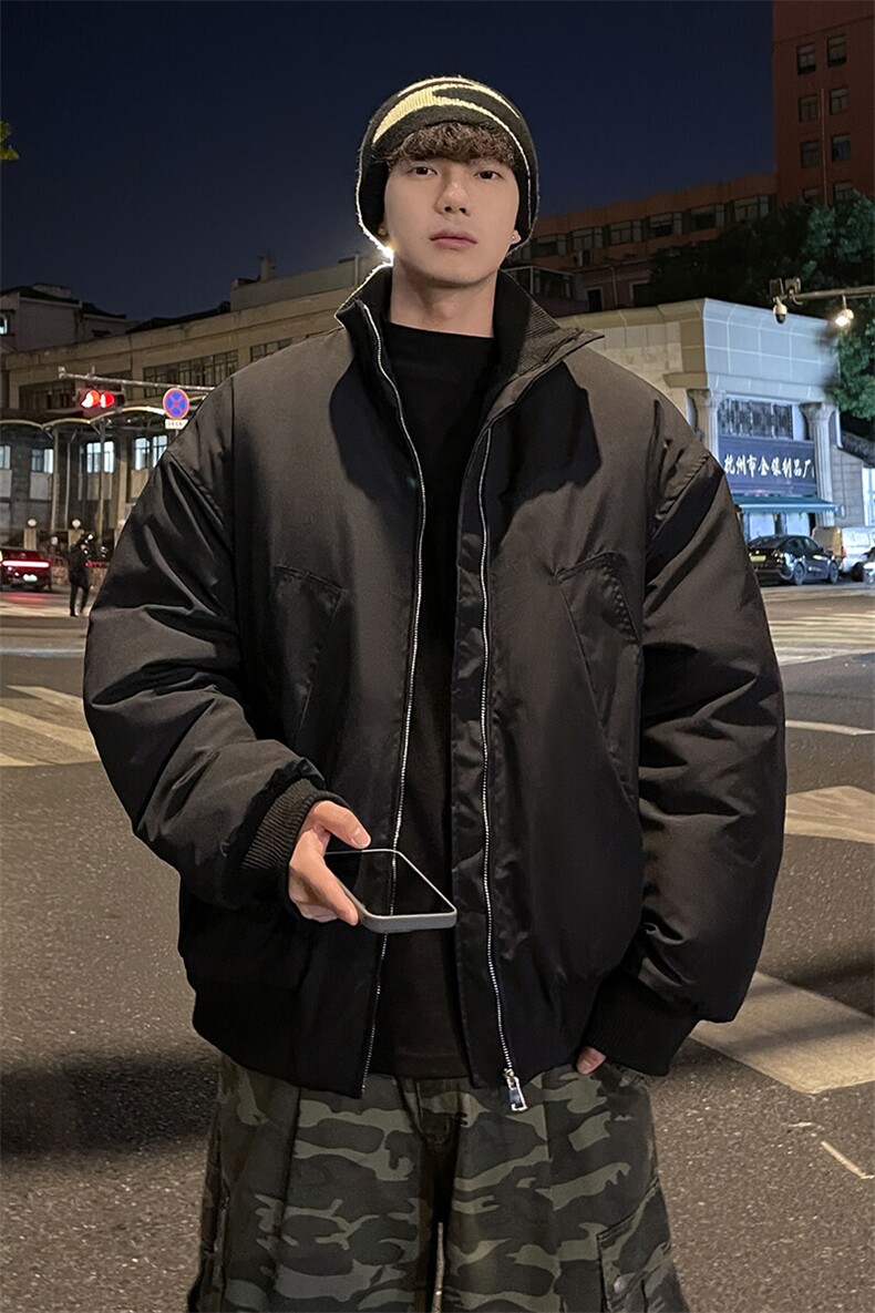 冬季外景新款夹克棉服潮牌街头立领棒球服男宽松大码MF00373/P120,男装夹克,电商B316