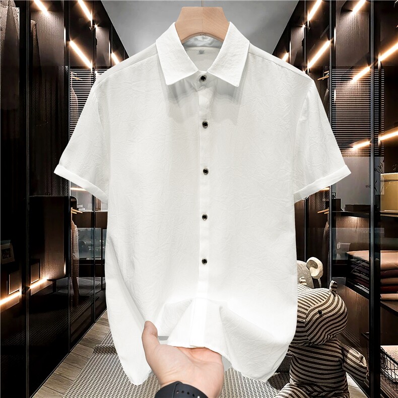 男士翻领短袖衬衫1502-C07-P15，男装T恤，星座1502-1