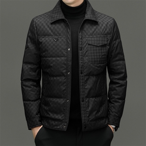 XL-R89699新款冬季男士白鸭绒羽绒服连帽保暖外套修身风衣大衣图片