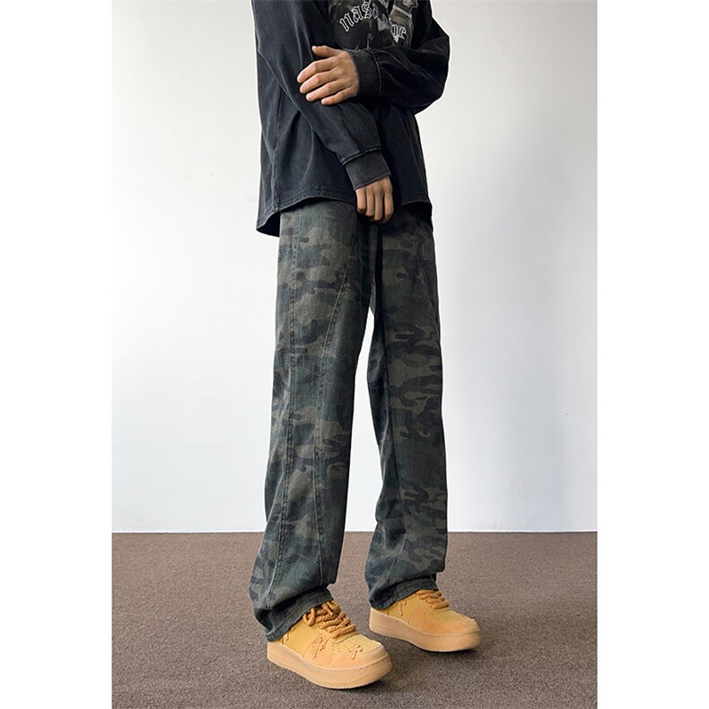 美式潮牌宽松直筒长裤2024春季新款迷彩工装裤男现货K7755-P45，男装工装外套，星座512-3