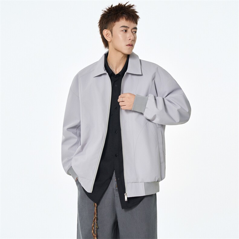 秋季新款宽松衬衫领夹克男纯色上衣外套DSA157B-JK7924-特P45,男装夹克,电商A157B