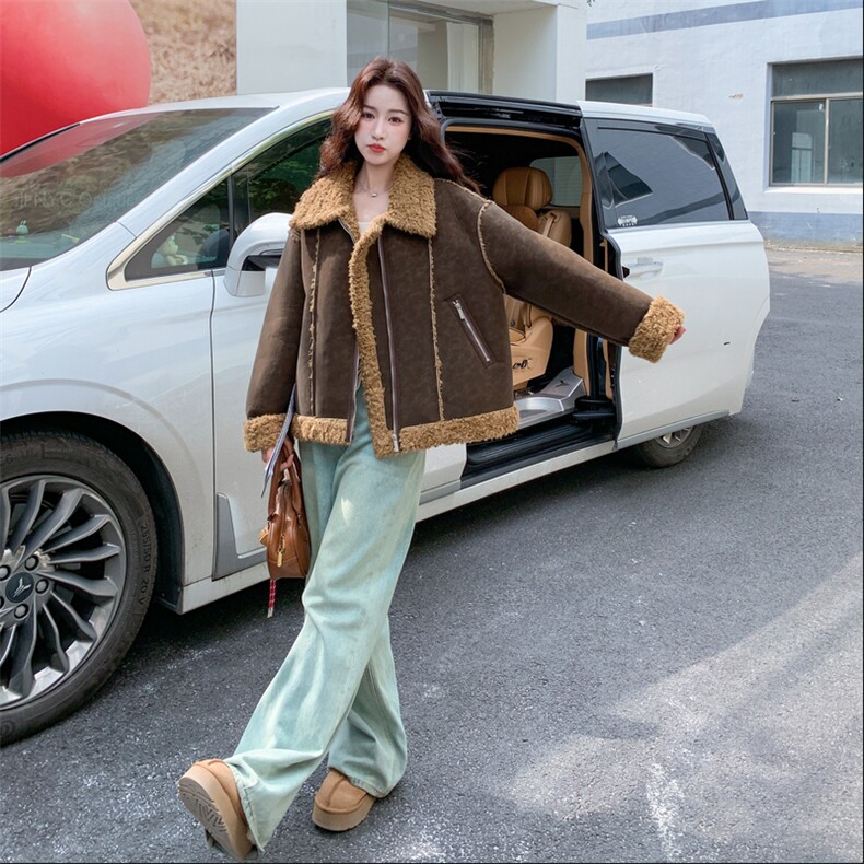 皮毛一体外套8887P235K358,女装棉衣/棉服,2C201