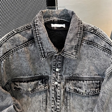 新款复古水洗做旧短款牛仔套装男翻领夹克外套上衣JK08352-P78，男装休闲套装，星座308B-1