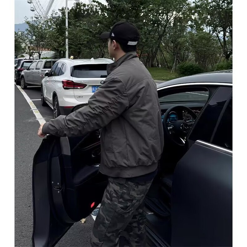立领软壳夹克外套男春秋季美式高街慵懒风廓形bomber棒球服冲锋衣,男装夹克,星座1001-1