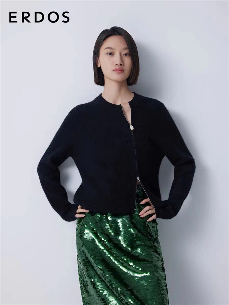 开衫女羊绒衫V领秋冬慵懒软糯休闲宽松保暖针织衫,女装羊绒衫,五色羊羊绒