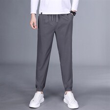 百搭夏季修身纯色纽扣时尚中年2023年裤子口袋休闲裤SFTK801，男装休闲裤，钱塘6003（原4033）