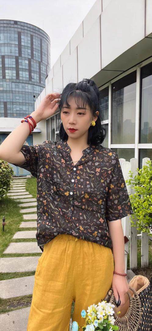 纯苎连衣裙小衫裤子裙子衬衣 时尚风 风淑女风休闲风，女装连衣裙，川哲