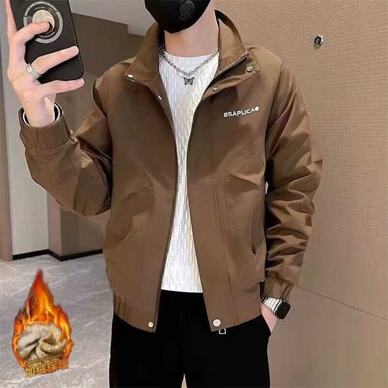 025潮牌立领男士春秋季新款外套潮流夹克工装上衣图片