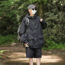 山系连帽外套男士春夏季新款潮牌户外登山休闲短裤防水工装，男装牛仔裤，星座716-2