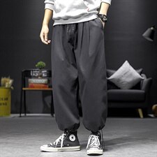 2021春季新日系沙发墙大码男抽绳束脚宽松九分裤休闲裤K2016-P35，男装休闲裤，电商A001