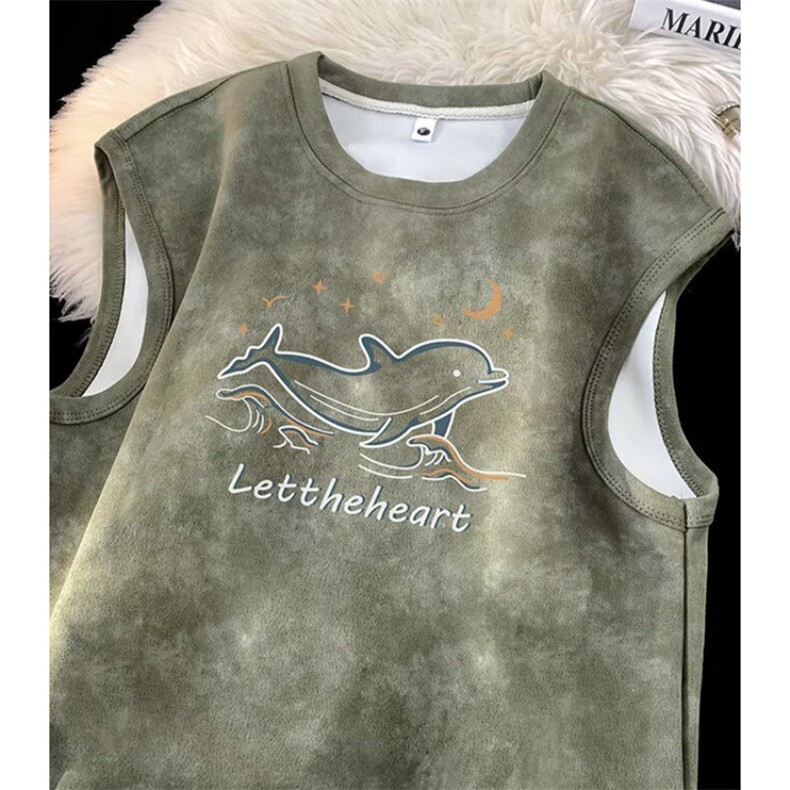 扎染无袖背心男夏季新款ins简约坎肩T恤休闲宽松潮流印花TD687，男装背心/马甲，星座1116A（原606A-3）