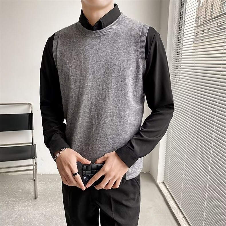 原宿秋季纯色马甲男百搭潮新款宽松型FM01P38,男装背心/马甲,星座1116-2