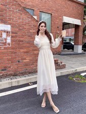 蕾丝气质连衣裙，女装连衣裙，艾丽贝儿