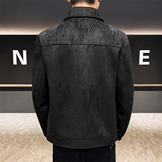 2025新款鹿皮绒翻领男士商务时尚夹克休闲外套上衣-96251-P110，男装夹克，电商A225