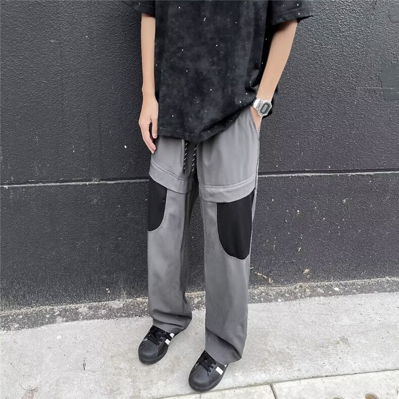 户外冲锋裤男女美式小众机能裤修身直筒网面设计长裤潮~K28466,男装休闲裤,星座601-2