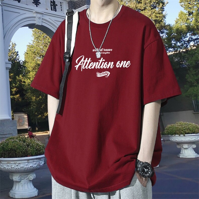 2025潮流重磅短袖t恤男夏青少年百搭运动宽松上衣情侣痞帅嘻哈潮，男装T恤，星座1409-3