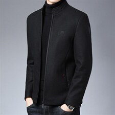 男士薄款2023春新款长袖商务休闲立领夹克外套中年时尚百搭上衣，男装夹克，电商B212（原钱塘6029）
