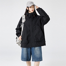 男女秋季冲锋衣潮流夹克连帽休闲外套个性大码A266-JK8013-P45，男装夹克，电商A266