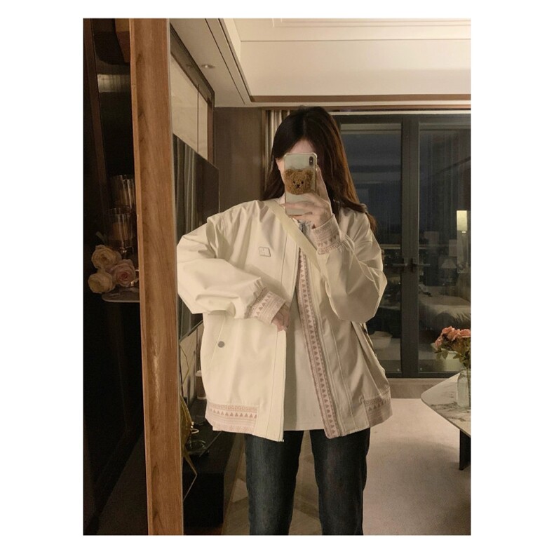 民族风拼接贴布刺绣休闲夹克外套女学生潮牌春秋装美式复古棒球服,男装民族服装,星座506A