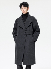 原创毛呢大衣男中长款风衣男长款大码男F729款P125无影墙D，男装风衣，星座401