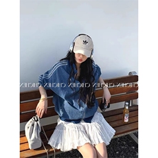 网图现货复古气质三条杠牛仔外套男女秋季棒球服夹克上衣特P85，男装工装外套，电商C306-1