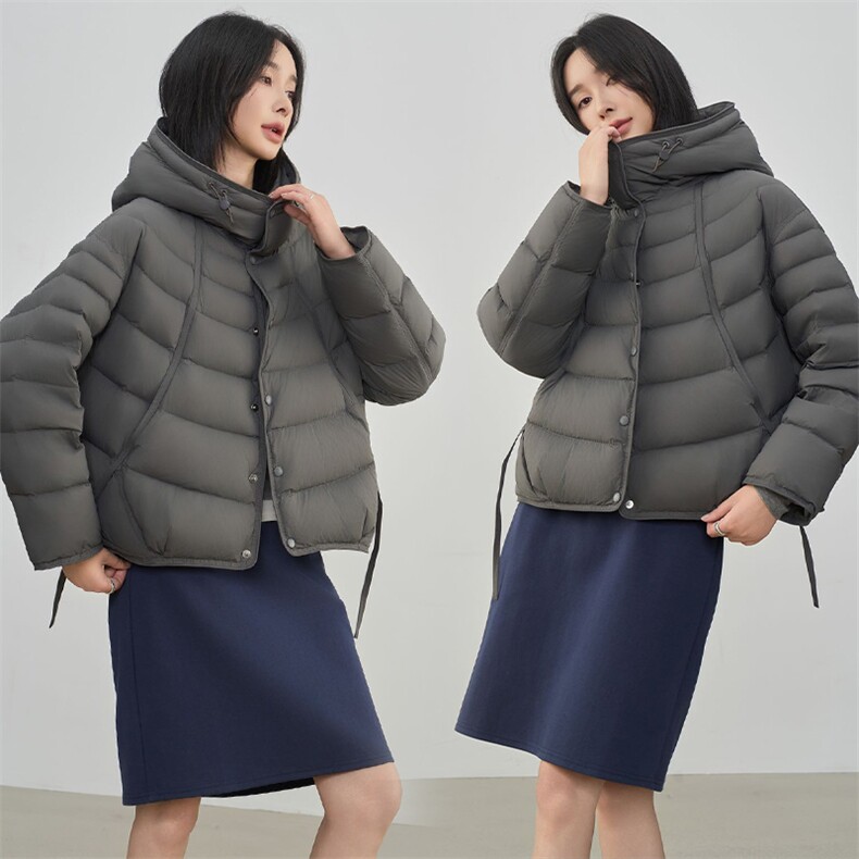 2025年冬季90白鸭绒连帽排骨羽绒服女,女装羽绒服,阳光伊恋