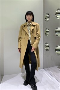 秋季新款 极简垫肩风衣图片