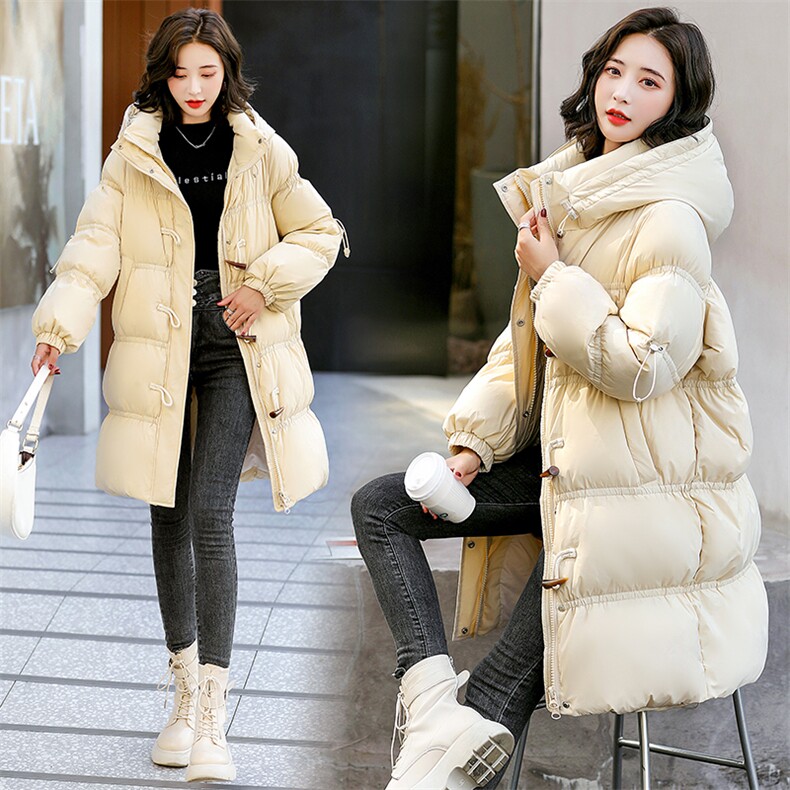 2022年新款羽绒服女中长款白鸭绒网红加厚时尚超长过膝冬保暖外套，女装羽绒服，海爱依仁