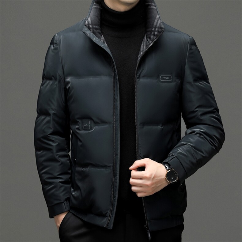 羽绒服男士新款秋冬季宽松休闲中青年保暖立领外套 FF2802-P245图片