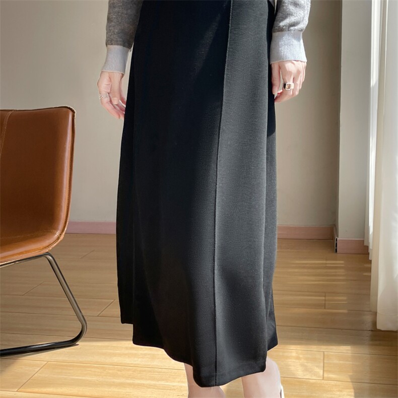 2025年秋季新款百搭女士宽松A字裙中长款半身裙，女装半身裙，凯思米羊绒