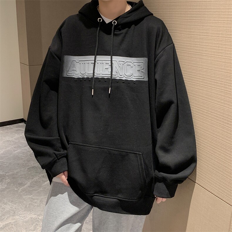 EQ190美式做旧潮流重工艺凹凸印花连帽套头卫衣男春季外套P58,男装卫衣,电商C306-1