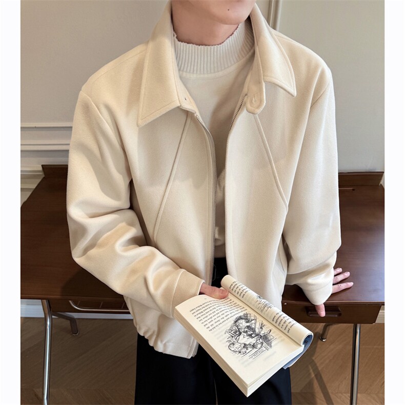 秋冬痞帅短款毛呢大衣夹克美式正肩呢子外套男XZ514-2-6234-P88，男装毛呢大衣，星座514-2(原B239)