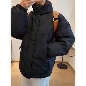 现货美式高街休闲夹克冬季立领纯色三防户外工装加厚棉服外套图片