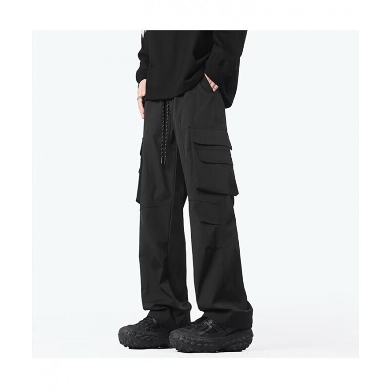 新款美式裤子男夏秋季薄款冲锋裤设计感宽松直筒长裤K10090/P45,男装休闲裤,星座506