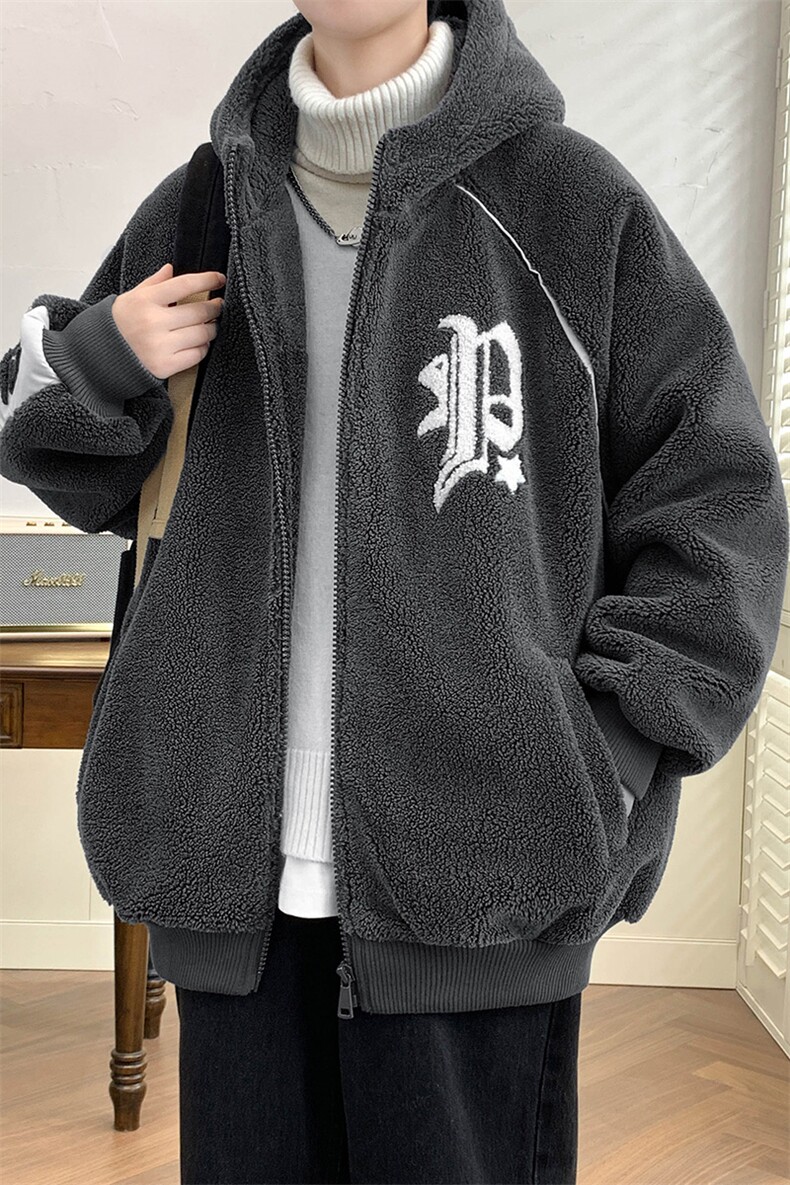 2024冬上新港风加绒加厚棉衣羊羔绒连帽外套男女987-P110控价158,男装棉衣,电商A441-1