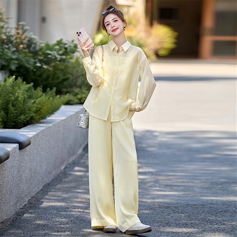 小香风时尚套装女2026新款洋气减龄夏季防晒衬衫吊带阔腿裤三件套,女装套装/套裙,衣之秀