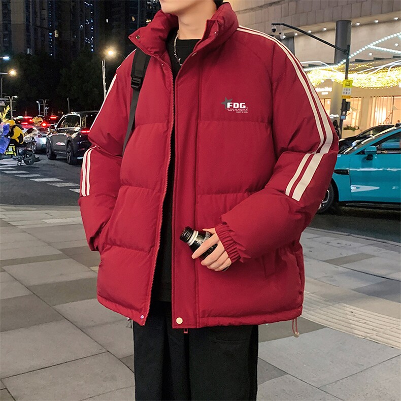 量大优可提供视频冬棉衣立领条纹HD019-1-MF5229-P75图片