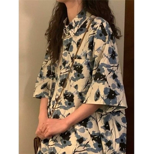 D5202-P38夏威夷花衬衫夏季薄款潮牌潮流上衣-网图现货图片