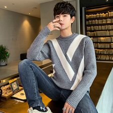 Tim-MY573圆领毛衣2021新款保暖衣男冬季长袖内搭针织打底衫，男装针织衫/毛衣，电商D310（原电商305）