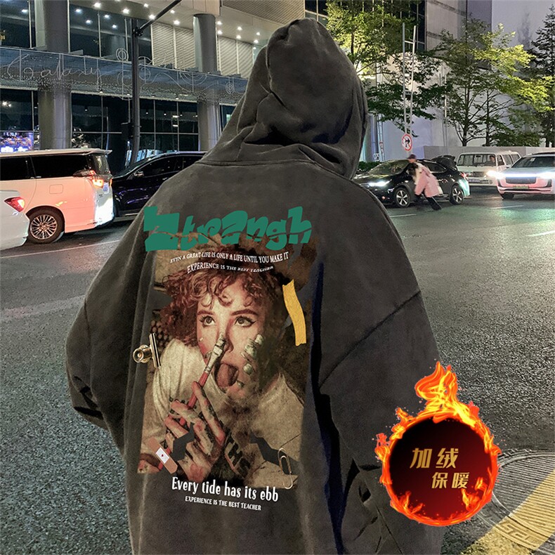 直播品质500克重磅美式做旧水洗卫衣SL1519-常规特P55加绒特P65,男装卫衣,电商A486
