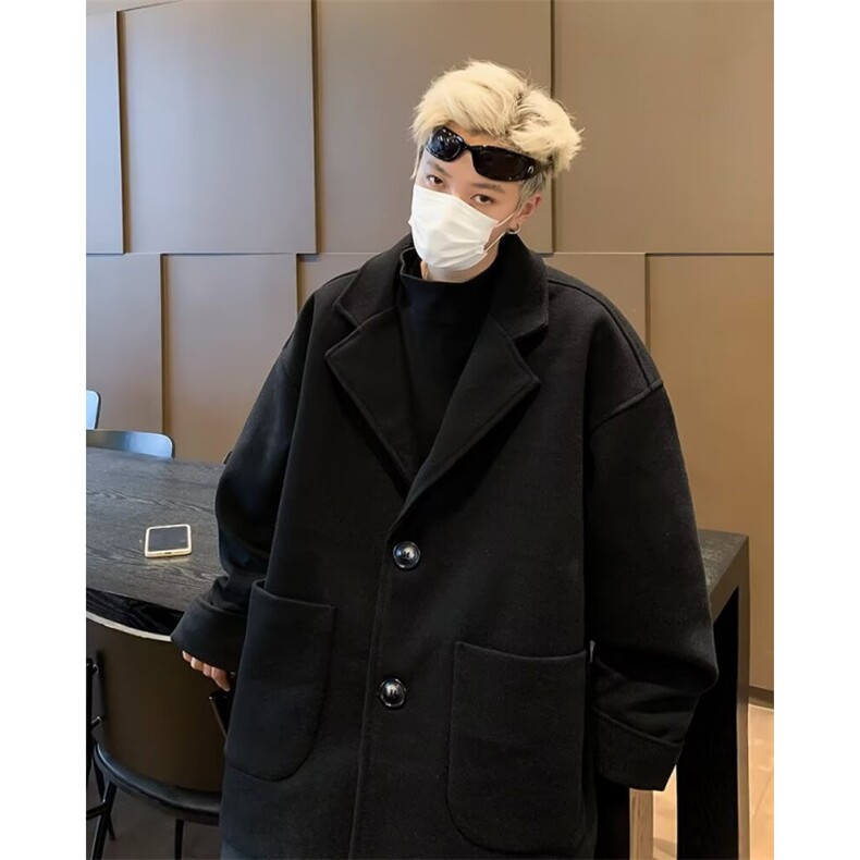 【有货】D1180-P75中长款毛呢风衣男装百搭高级感休闲呢子外套,男装毛呢大衣,星座603-2