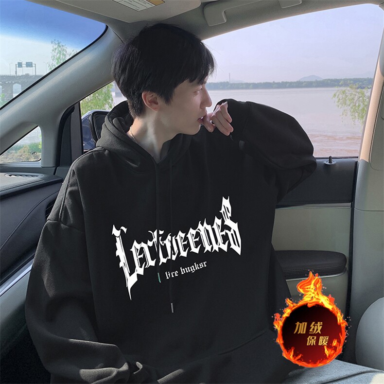 抖音得物供货可提供视频秋冬重磅美式宽松连帽卫衣DL2253,男装卫衣,电商A486