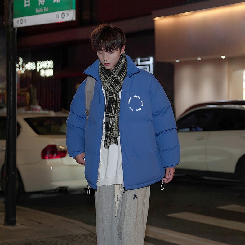 抖音品质潮字母印花冬季保暖冲锋立领棉服外套MY23408特批70控118,男装棉衣,星座605(原A050)